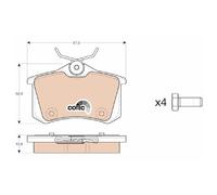 TRW Bremsbelagsatz Bremsklötze hinten 20965877 169747 20960 20961 1607083280