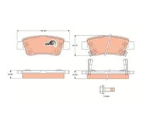 TRW Bremsbelagsatz Bremsklötze hinten 23746380