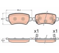 Trw Bremsbelagsatz Hinterachse [Hersteller-Nr. GDB3585] für Kia