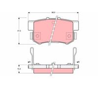 TRW Bremsbelagsatz, Scheibenbremse hinten rechts links für ACURA BYD SUZUKI (CHANGAN) HONDA GDB3191