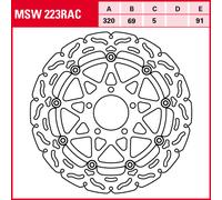 TRW Bremsscheibe Sportiv schwimmend MSW223RAC GSX1300R Hayabusa WVA1