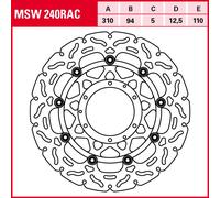 Bremsscheibe TRW MSW240RAC, 1 Stück
