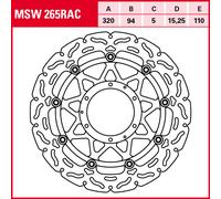 TRW Bremsscheibe Sportiv schwimmend MSW265RAC CBR1000RR Fireblade SC59