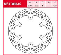 TRW Bremsscheibe Sportiv starr MST388RAC WR250X DG20