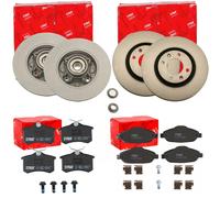 TRW BREMSSCHEIBEN + BELÄGE VORNE + HINTEN passend für PEUGEOT 308 Bj. 2007-2015