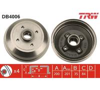 Trw Bremstrommel [Hersteller-Nr. DB4006] für Vauxhall, Opel