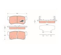 TRW GDB3366 Bremsbeläge Bremsklötze Hinten für Ssangyong Daewoo