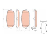 TRW GDB3402 Bremsbeläge Bremsklötze Hinten für Mazda Fiat Abarth