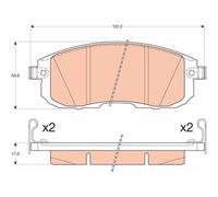 TRW GDB3616 Bremsbeläge Satz für Nissan Juke Tiida Pulsar Cube Sentra VII Bluebi