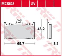Bremsbelagsatz, Scheibenbremse TRW MCB602SV Sinter Carbon Racing