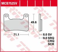 TRW Sinter Street Bremsbeläge vorne für Kawasaki Ninja H2 1000 SX ABS