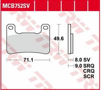 TRW Sinter Street Bremsbeläge vorne für Kawasaki Ninja H2 1000 SX SE ABS