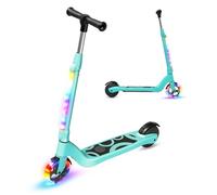 TST Elektroroller für Kinder von 6 bis 10 Jahren, mit LED-Lichtern, Kinder-Roller mit 3 Einstellstufen, Elektroroller für Kinder mit 14 cm Rädern und Einer Höchstgeschwindigkeit von 10 km/h und Einer