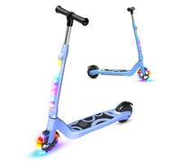 TST Elektroroller für Kinder von 6 bis 10 Jahren, mit LED-Lichtern, Kinder-Roller mit 3 Einstellstufen, Elektroroller für Kinder mit 14 cm Rädern und Einer Höchstgeschwindigkeit von 10 km/h und Einer