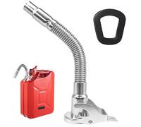 TTYSHIP® Metallkanister Ausgießer, Ausgießer für Metall Benzinkanister | Einfüllstutzen Kanister mit Ersatz-Gummidichtung, für 5/10/20L Benzinkanister, Silber