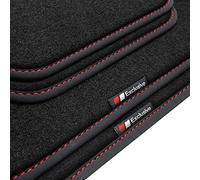 tuning-art BEF903 Fußmatten passend für Skoda Kamiq NW 2019-, Naht:Rot. Deluxe Velours