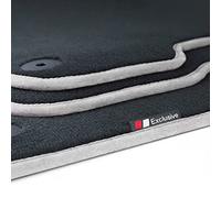 tuning-art LX419 Luxury-Line Fußmatten passend für VW T5, T6 und T6.1 2003-, Bandeinfassung:Silber