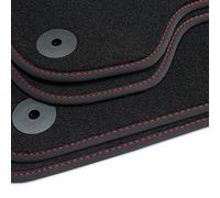 tuning-art V206 Fußmatten Exclusive für VW Polo 4 9N 9N3 Cross 2001-2009, Naht:Rot