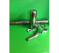 Tuningauspuff Ø 32mm Auspuff verchromt für Mokick + Roller