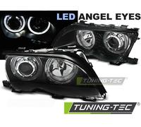 Tuning Tec Angeleyes Scheinwerfer BMW E46 Limousine LED Ringe weiß Bj.9.2001-3.2005 Schwarz