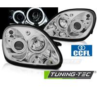 Tuning Tec Scheinwerfer passend für Mercedes R170 Slk 04.96-04 Angel Eyes Ccfl Chrom