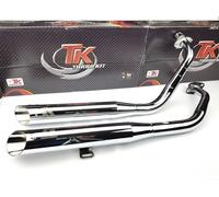 Turbo Kit Custom Chrom Sport Auspuff Yamaha XVS Dragstar 650 03-13 Auspuffanlage