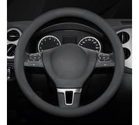 tushijie Lenkradbezug für Skoda Enyaq iv 80 2021 2022 2023 2024 | Atmungsaktive & Anti-Rutsch Microfaser-Leder | Universelle Auto Lenkradhülle für Grip und Schutz,Black Black/B-O