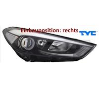 TYC Hauptscheinwerfer rechts mit LED für HYUNDAI 92102-D7000 92102D7000 20-15397-16-2