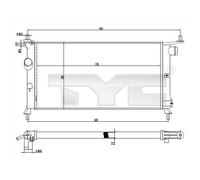 TYC Kühler Motorkühlung für Opel Corsa B 73 78 79 1.2i Tigra 95 1.4 16V
