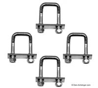 U-Bügel Verzurrösen Zurrösen 4er Set abgewinkelt M12 PKW-Anhänger 2000 DAN 150°