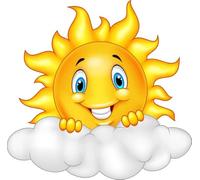 U24 Aufkleber Lustige Sonne mit Wolke 20 x 20 cm Autoaufkleber Sticker Konturschnitt