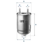 UFI Kraftstofffilter 2418700 Filtereinsatz 147mm GewindemaßM10 für RENAULT