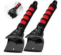 UGBO Eiskratzer Auto Kratzer Scheibenkratzer Fensterabzieher Auto Winter Zubehoer Autokratzer Ice Scraper Car Scheiben Kratzer EIS Auto Schneekratzer zum Entfernen von EIS Schnee Reif Schwarz Rot