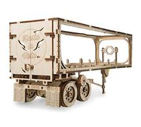 UGEARS Truck Trailer LKW Anhänger DIY Modellbausatz aus Holz - Anhänger für Schweren LKW - Sperrholz DIY Modell Zubehör - Funktionaler Mechanismus -Selbstmontage ohne Kleber