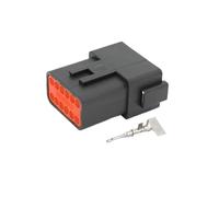 UHNYTRV DT06-12S-E004 Schwarzer 12-poliger männlich-weiblicher Kfz-Steckverbinder, wasserdichter Kabelbaum, zusätzliche Klemme der DT-Serie(Male set)