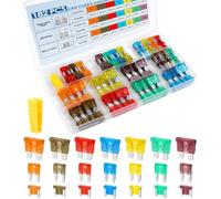 UieoKakeh Professionelle Kfz-Flachsicherungen - Standardgröße, Mini- und Flachsicherungen, 182-Teiliges Kfz-Sicherungssortiment