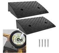 UISEBRT 2er Set Bordsteinrampe aus Gummi Auffahrrampe Tragbar Gummikeil Rollstuhlrampe Schwellenrampe rutschfeste Gummi Rampe für Auto Rollstuhl Motorrad
