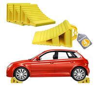 UISEBRT 4 Stück Unterlegkeile Anhänger mit Griff,Bremskeile Hemmschuh Radvorleger,Robuste, rutschfeste LKW Radkeil für PKW, Anhänger, Wohnwagen, Auto, Wohnmobil,Gelb