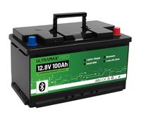 ULTRAMAX Neo 12V 100AH Lithium Battery (LiFePO4), DIN Size European, 10000+ Cycles, 10 Year life, Rechargeable With Buetooth