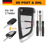 Umbau Klapp Schlüssel Gehäuse 3 Tasten + Werkzeug Für VW Golf Jetta Skoda Seat