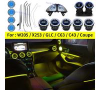 Umgebungslicht 3/12/64 Farben für Mercedes-Benz C/GLC-Klasse Coupe W205 C43 C63 X253 LED-Lüftungsschlitze Lautsprecher dekoratives Licht Nachrüstung After sales 64 color