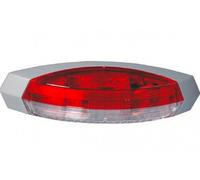 HELLA 2XS 008 479-011 Umrissleuchte - Begrenzungsleuchte - Anhänger - Wohnwagen - Halogen - 12V - Anbau - ECE - Lichtscheibenfarbe: klar/rot - rechts/seitlicher Anbau