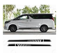 UNCLE LIAO Auto Karosserie Seitenstreifen Aufkleber für Toyota Alphard Vellfire TRD MVP Model 2011-2019,Seitenschweller Grafik Aufkleber Türverkleidung Vinyl Dekoration.,Black