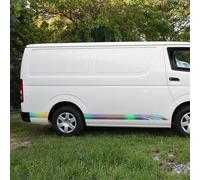 UNCLE LIAO Auto Karosserie Seitenstreifen Aufkleber für Toyota Hiace Bus,Seitenschweller Grafik Aufkleber Türverkleidung Vinyl Dekoration.,Multi Colored