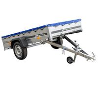 Pkw-Kippanhänger Garden Trailer 230 KIPP [230 cm x 125 cm] mit Flachplane, Stützrad und Planenträger