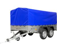 UNITRAILER GARDEN TRAILER ANHÄNGER 264/2 KIPP MIT STÜTZRAD, RAHMEN H-800 UND BLAUER ABDECKUNG