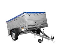 UNITRAILER Leichtanhänger auf Federn 200x125 Garden 201/R Kipp mit BIS-Seiten, H-0-Rahmen und Blauer Plane