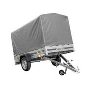 UNITRAILER PKW Anhänger 230x125 Garden Trailer 230 Kipp 750 kg mit Stützrad, 110 cm hoher Plane und Hochspriegel