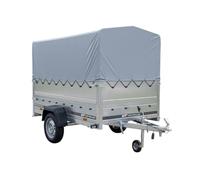 UNITRAILER PKW-Anhänger auf Federn 230x125 Garden 230/R Kipp mit BIS-Seiten, H-800-Rahmen und Grauer Plane