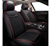 Universal Autositzbezüge Leder 2er Set Schwarz Rot Eisseide